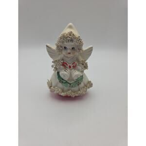 Vtg Christmas Commodore Porcelain Angel Spaghetti Trim Pepper Shaker Only Japan